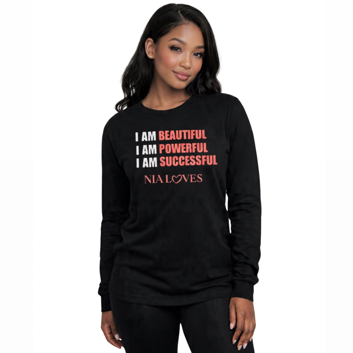 Nia Loves Adult Long Sleeve Empowerment T-Shirt