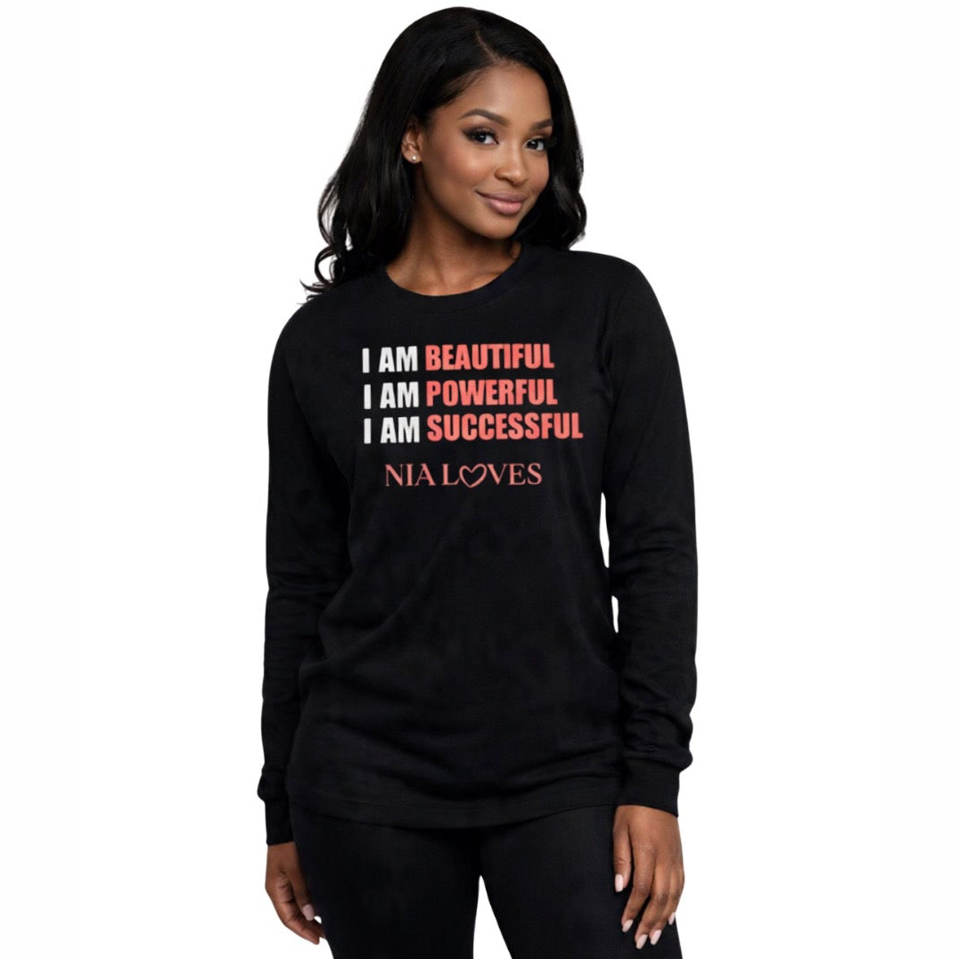 Nia Loves Adult Long Sleeve Empowerment T-Shirt